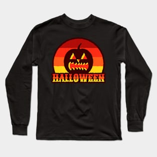 halloween pumpkin silhouette Long Sleeve T-Shirt